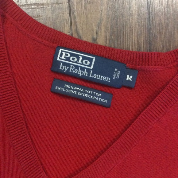 Red Polo Ralph Lauren Prima Cotton Vest - Picture 2 of 3